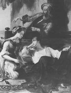 Byron rests after swimming the Hellespont