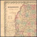 Map of Mississippi, published by J.H. Colton and Co., No. 172 Williams St. New York. 1855.