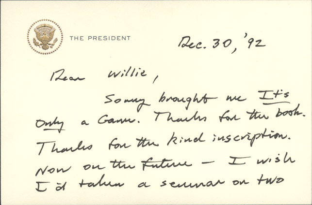 hail to the chief the willie morris collection bush clinton letter