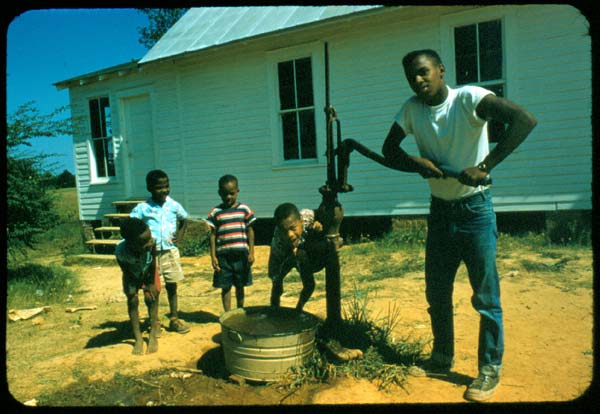 Union County - Myrtle School - Boys at a Water Pump