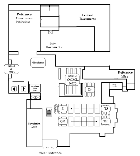 Library First Floor Map