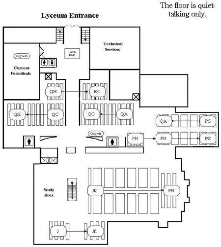 Library Second Floor Map