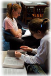 Young women studying