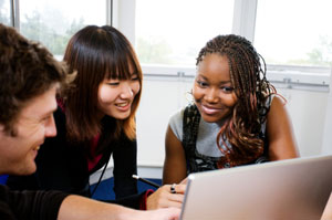 students studying