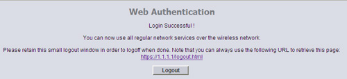 a screenshot of the logout screen