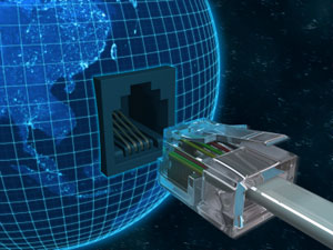 image of modem connecting to the world wide web
