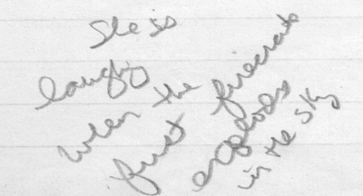 Detail of manuscript of Miss Firecracker