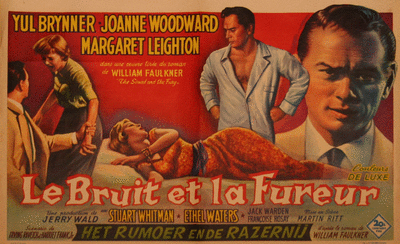 Belgian Poster. Le Bruit et La Fureur (The Sound and the Fury). Brussels: L&H Verstegen, [1959]. 14 inches x 21 inches.