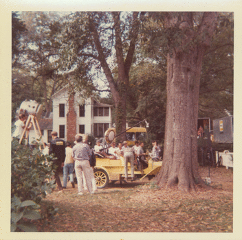 Color Photograph. 3  inches x 3  inches. Image of the Winton Flyer on location at the Bryan house. October 1968.
