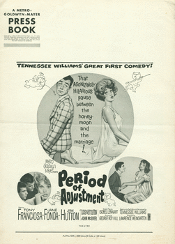 Period of Adjustment. A Metro-Goldwyn-Mayer Pressbook. 1962.