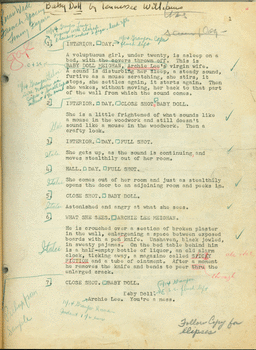 Bound typesetting copy. Baby Doll: The Script for the Film by Tennessee Williams. New York: New Directions Book, 1956. 121 pp.