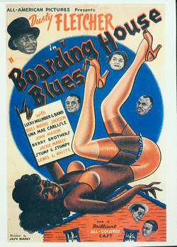 Advertisement (copy).  Advertisement for the All-American News Corporation production of Boarding House Blues.  [1946]. 