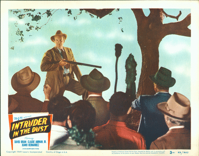 Lobby card for the Metro Goldwyn Mayer production of Intruder in the Dust. [1949].