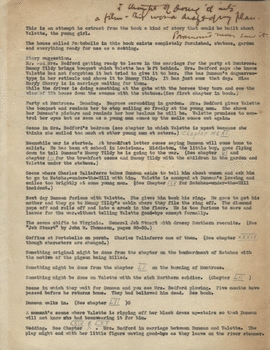 A treatment of So Red The Rose - a typed outline of the movie, showing how the film would be adapted from the novel