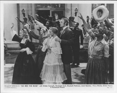 Still from So Red the Rose showing the principal actors.