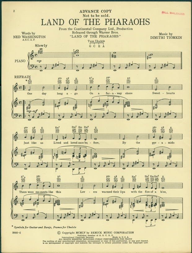 university of mississippi archives and special collections warner bros sheet music